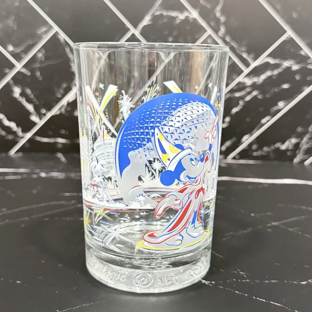 Disney World 25th Anniversary‎ Mickey Glass Epcot Remember The Magic Cup